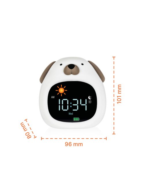 Zopa Szilikon gyermek ébresztőóra éjszakai fénnyel és zenével Dog