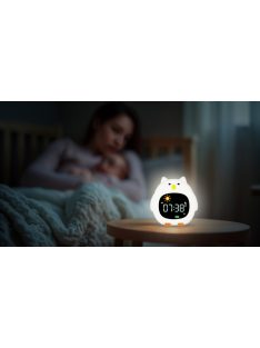   Zopa Szilikon gyermek ébresztőóra éjszakai fénnyel és zenével Owl