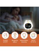 Zopa Szilikon gyermek ébresztőóra éjszakai fénnyel és zenével Owl