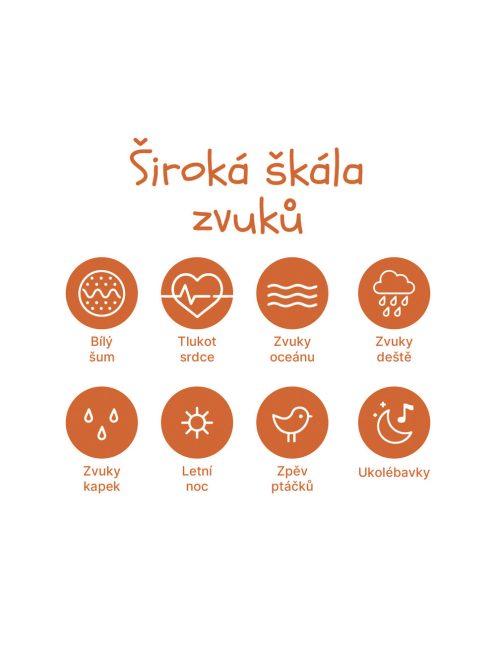 Zopa Prémium hordozható alvásmodul LED-fénnyel, fehér zajjal és hangokkal White