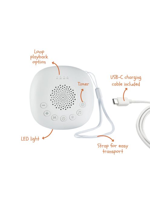 Zopa Prémium hordozható alvásmodul LED-fénnyel, fehér zajjal és hangokkal White