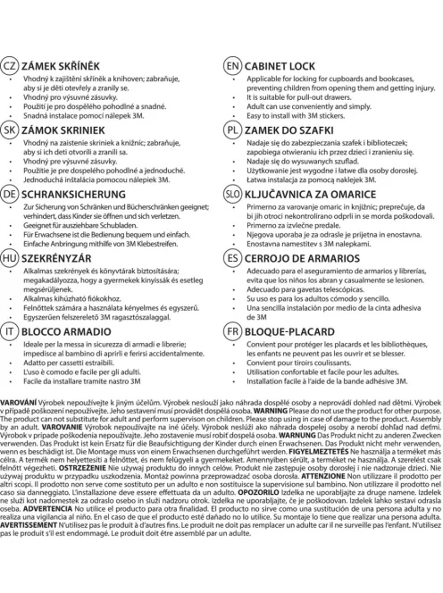 Zopa Szekrényzár 2 db white/grey