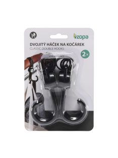Zopa Dupla horog babakocsihoz 2 darab Black
