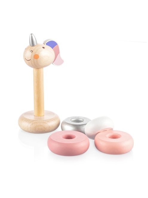 Zopa Fa egyszarvú toronyépítő karikák - pink Pink