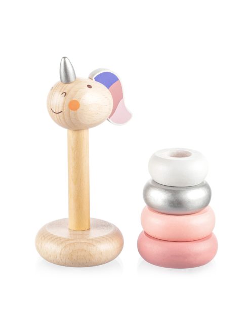 Zopa Fa egyszarvú toronyépítő karikák - pink Pink