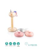 Zopa Fa egyszarvú toronyépítő karikák - pink Pink