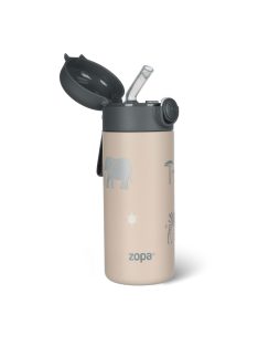   Zopa 350 ml-es termosz szívószállal és szilikon fogantyúval, szafari Safari