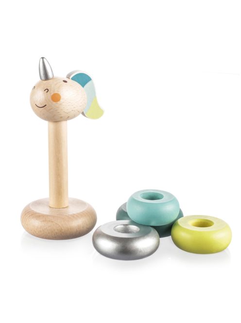 Zopa Fa egyszarvú toronyépítő karikák - kék Blue