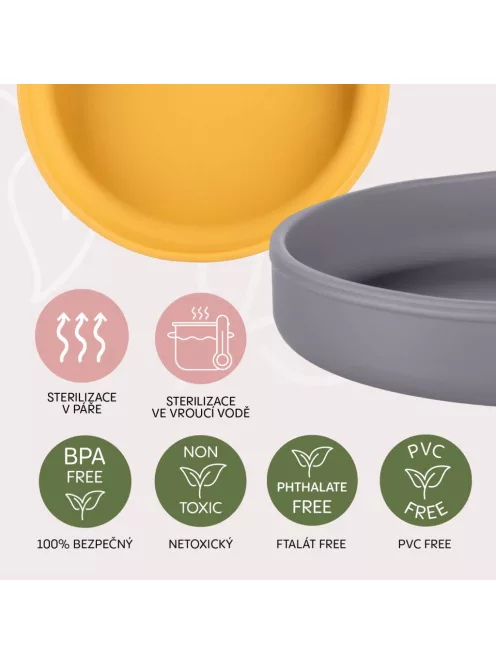 Zopa Szilikon tányér - mustársárga Mustard Yellow