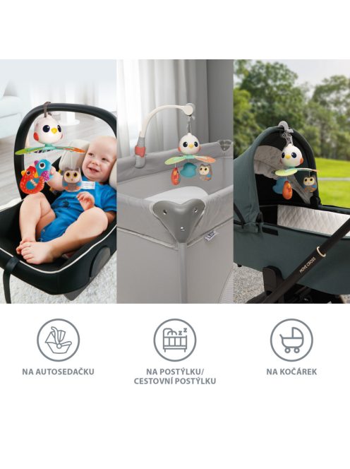 Zopa Multifunkciós zenélő forgó 3in1 Birds