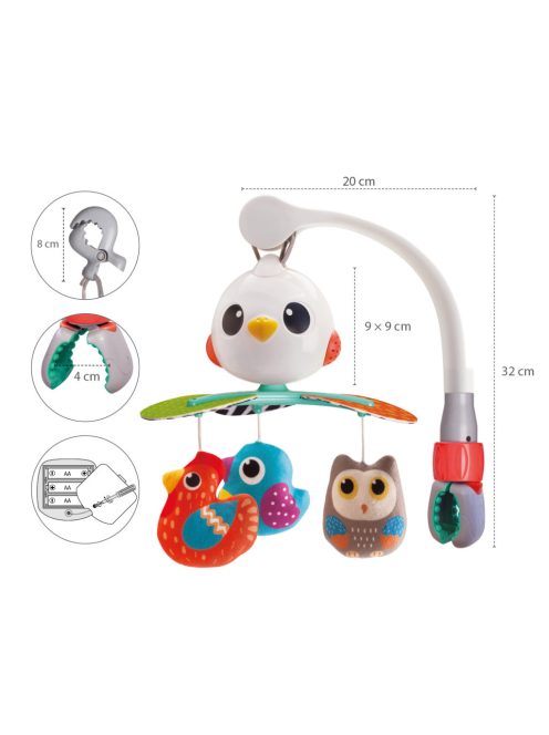 Zopa Multifunkciós zenélő forgó 3in1 Birds