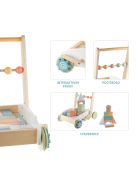 Zopa Fa járássegítő kocsi építőkockákkal Wood