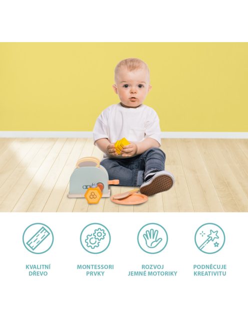 Zopa Fa kenyérpirító készlet Wood