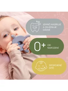   Zopa Szilikon-fa rágóka Teknős - mustársárga Mustard Yellow