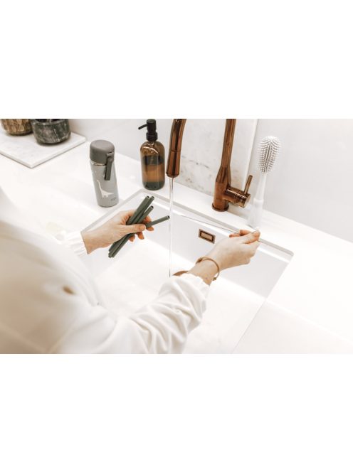 Zopa Szilikon szívószál 4 db - mustársárga Mustard Yellow