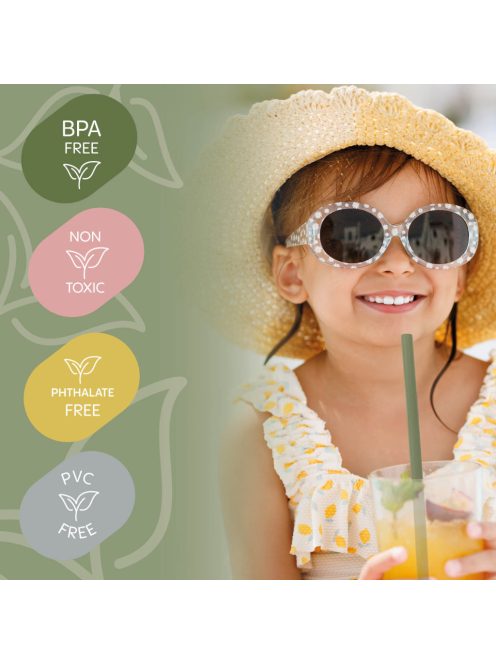 Zopa Szilikon szívószál 4 db - rózsaszín Old Pink