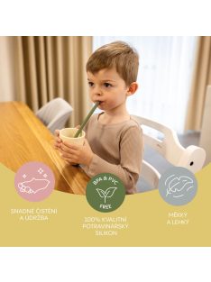 Zopa Szilikon szívószál 4 db - galambszürke Dove Grey