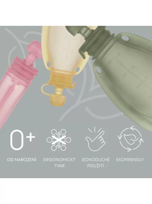 Zopa Szilikon újratölthető bébiétel tasak - zöld Transparent Green