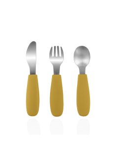   Zopa Szilikon gyerek evőeszköz - mustársárga Mustard Yellow