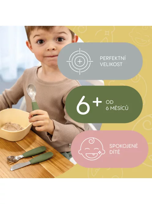 Zopa Szilikon gyerek evőeszköz - galambszürke Dove Grey