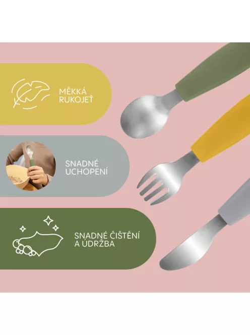 Zopa Szilikon gyerek evőeszköz - galambszürke Dove Grey