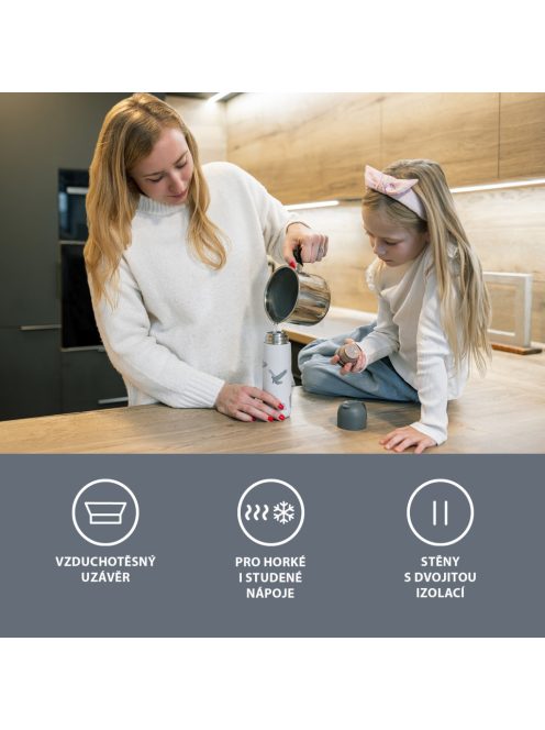 Zopa 400 ml-es termosz szilikon fogantyúval, szafari Safari