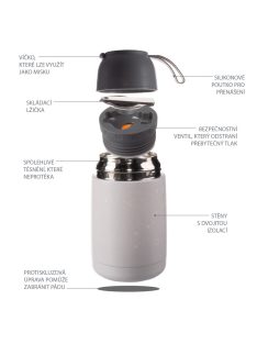   Zopa 620 ml-es ételtermosz szilikon tartóval, hegyvidék Mountains