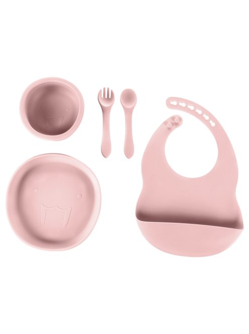 Zopa Szilikon étkezési szett - rózsaszín Old Pink