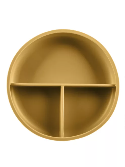 Zopa Szilikon osztott tányér tapadókoronggal - mustársárga Mustard Yellow