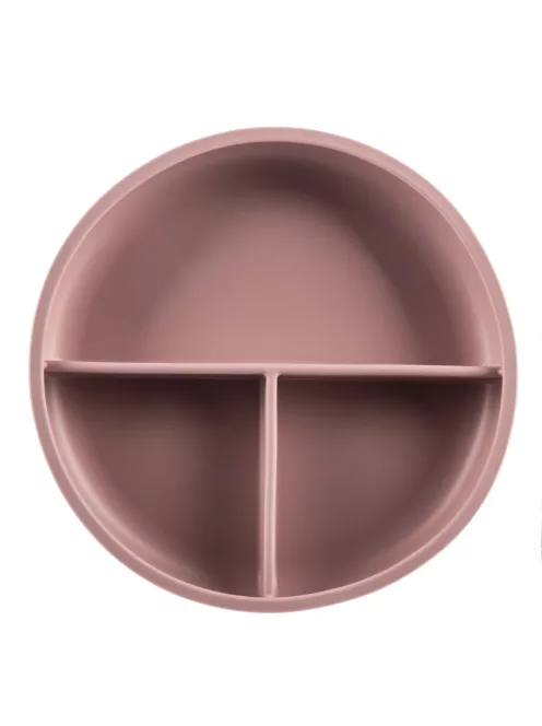 Zopa Szilikon osztott tányér tapadókoronggal - rózsaszín Old Pink