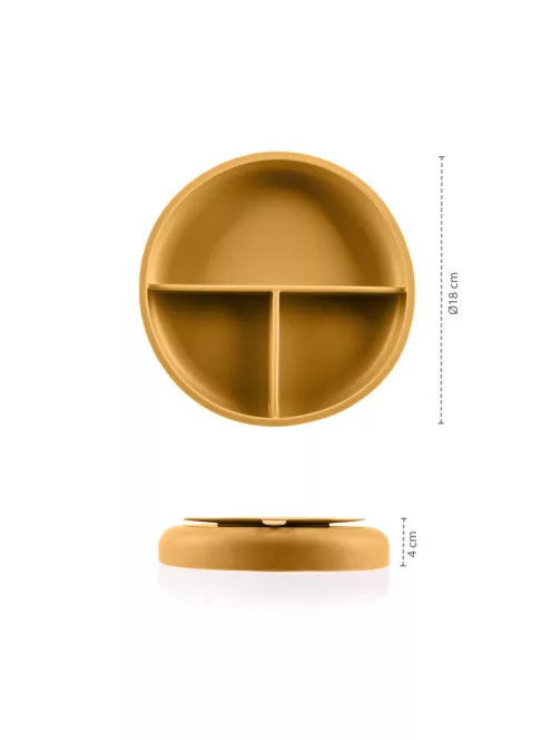 Zopa Szilikon osztott tányér tapadókoronggal - rózsaszín Old Pink