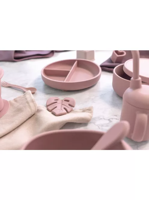 Zopa Szilikon osztott tányér tapadókoronggal - rózsaszín Old Pink