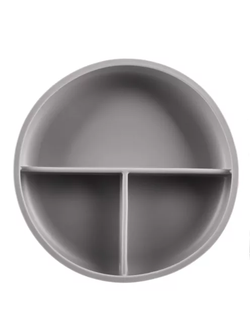 Zopa Szilikon osztott tányér tapadókoronggal - galambszürke Dove Grey
