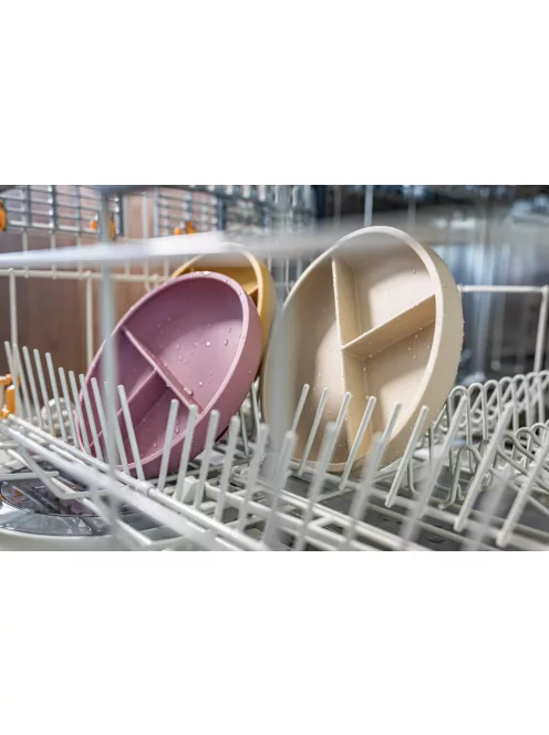 Zopa Szilikon osztott tányér tapadókoronggal - galambszürke Dove Grey