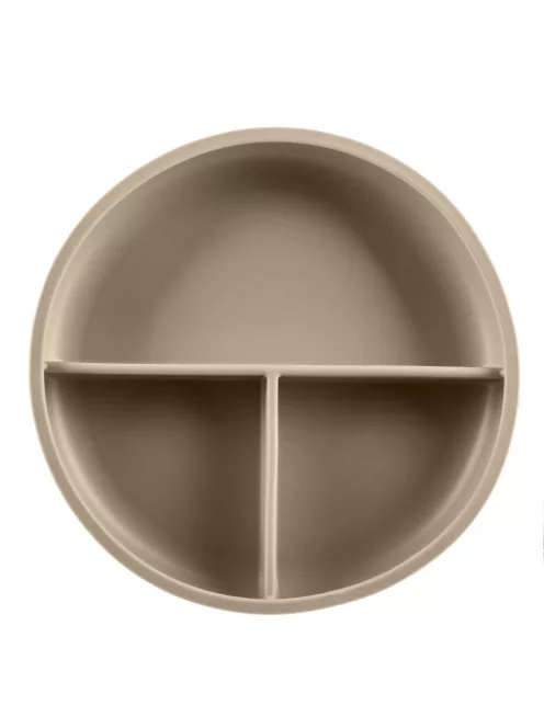 Zopa Szilikon osztott tányér tapadókoronggal - bézs Sand Beige