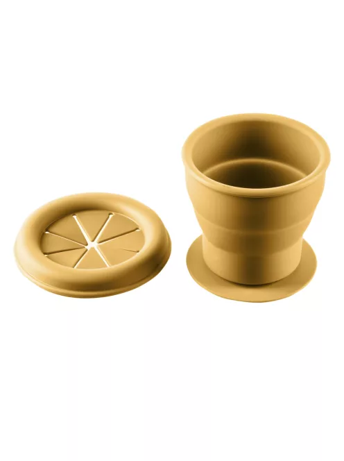 Zopa Szilikon összehajtható snackdoboz tapadókoronggal - mustársárga Mustard Yellow