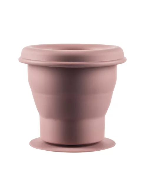 Zopa Szilikon összehajtható snackdoboz tapadókoronggal - rózsaszín Old Pink