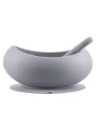 Zopa Szilikon tál tapadókoronggal és kanállal - galambszürke Dove Grey