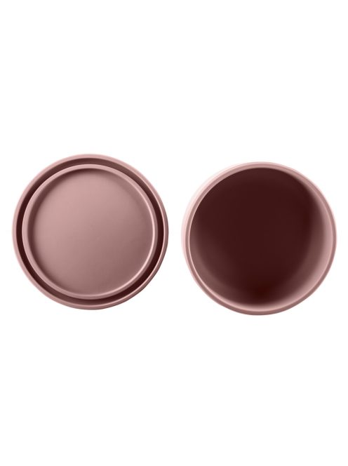 Zopa Szilikon tál fedővel - rózsaszín Old Pink