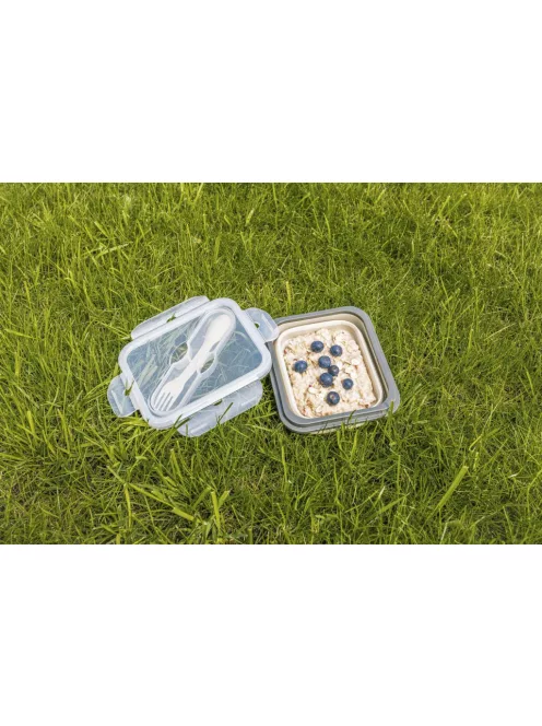 Zopa Szilikon uzsonnásdoboz kis kanállal (kicsi) - rózsaszín Old Pink