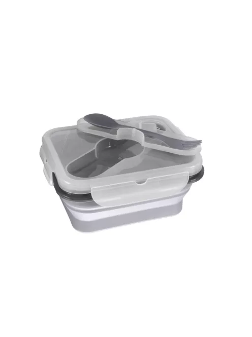 Zopa Szilikon uzsonnásdoboz kis kanállal (kicsi) - galambszürke Dove Grey