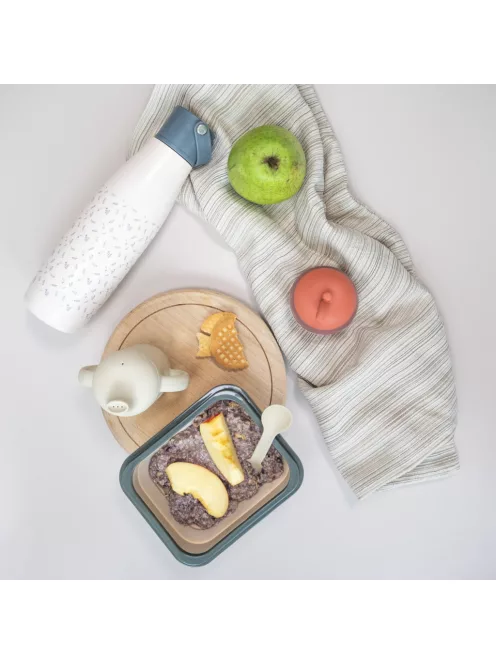 Zopa Szilikon uzsonnásdoboz kis kanállal (kicsi) - bézs Sand Beige