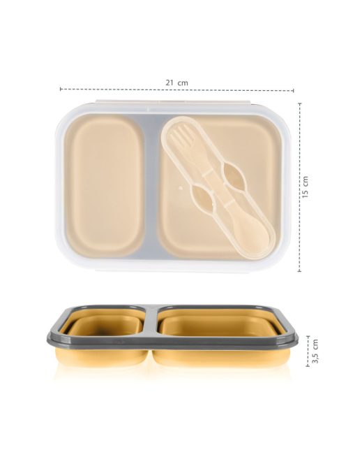 Zopa Szilikon uzsonnásdoboz kanállal (nagy) - mustársárga Mustard Yellow