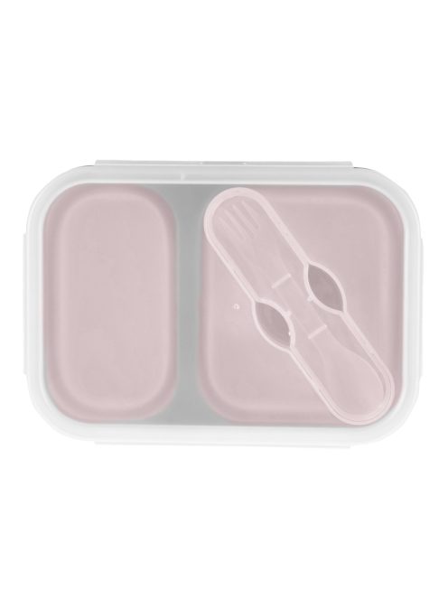 Zopa Szilikon uzsonnásdoboz kanállal (nagy) - rózsaszín Old Pink