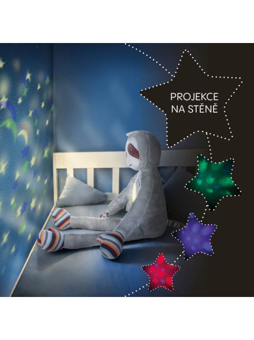 Zopa Plüss alvójáték égbolt projektorral és dallamokkal, majom Monkey