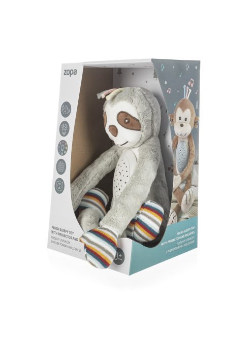 Zopa Plüss alvójáték égbolt projektorral és dallamokkal, mosómedve Raccoon