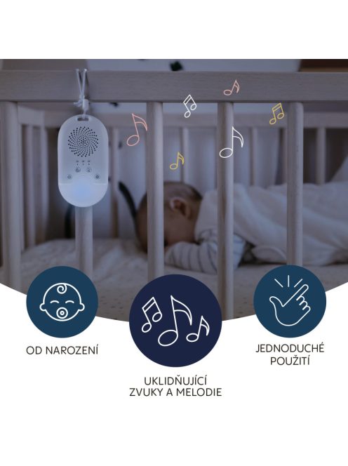 Zopa Hordozható LED-es éjjeli fény, fehér zajjal és hangokkal White