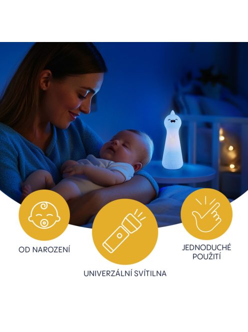 Zopa Szilikon LED éjszakai fény zseblámpa funkcióval, dínó Dino