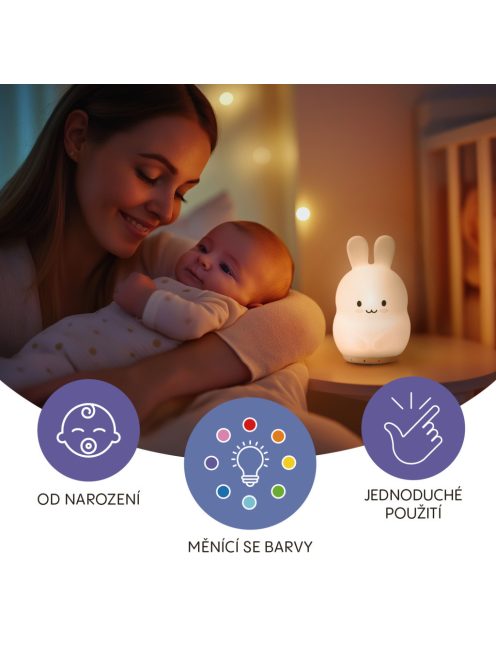Zopa Szilikon LED éjszakai fény M-es méretben, bagoly Owl