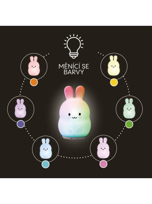 Zopa Szilikon LED éjszakai fény M-es méretben, nyuszi Rabbit